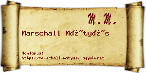 Marschall Mátyás névjegykártya